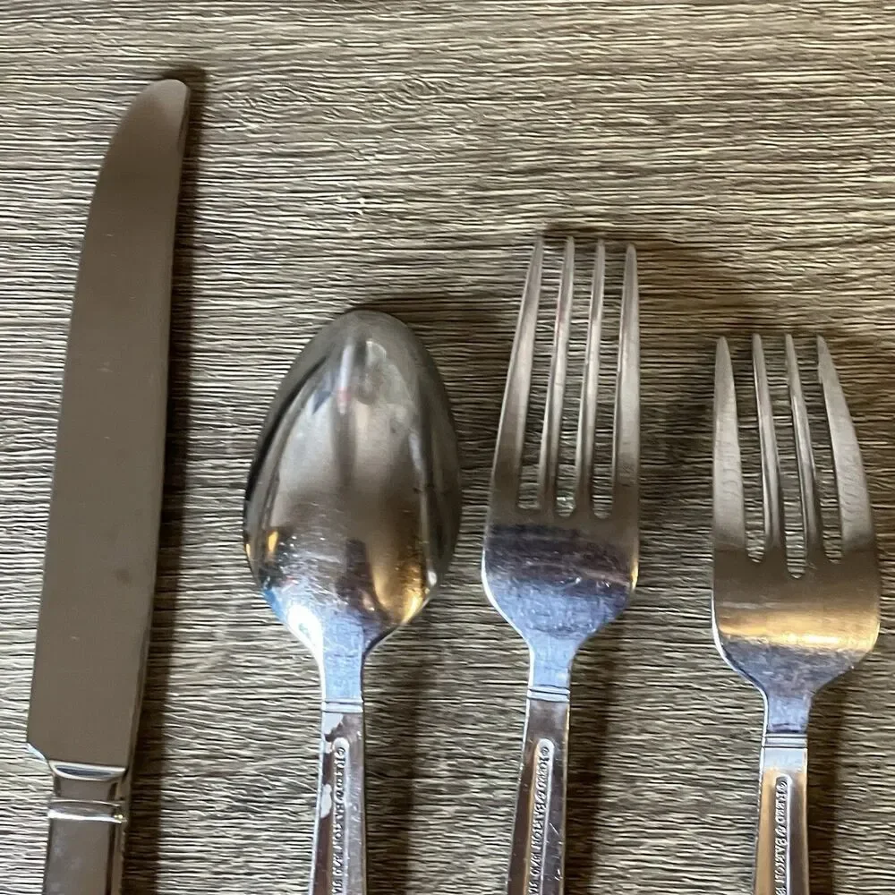 Reed & Barton HARVEST BOUQUET Stainless 4 Piece Service 18/10 Glossy Flatware